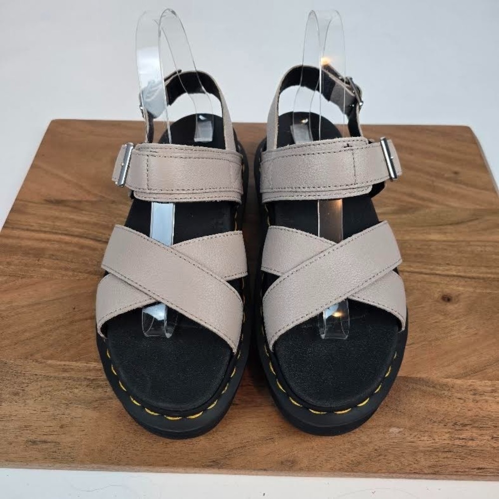 New Womens Dr Martens Voss II Vintage Taupe Pisa Platform Sandals Shoes Size 7 M